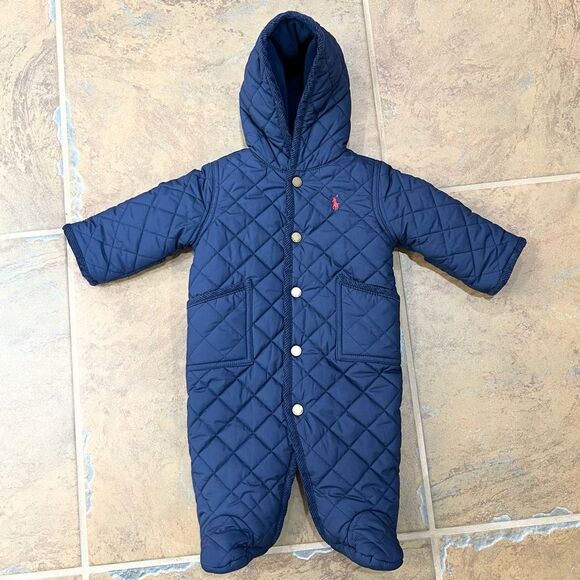 Ralph Lauren Quilted Fleece Lined Snap Closure Snow Suit 3 Months - Picture 7 of 10